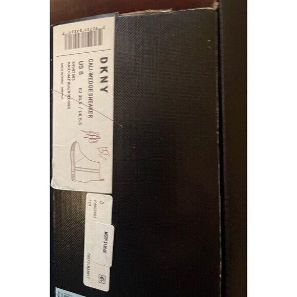 DKNY Women's High Top Slip On Wedge Sneaker, Black/Gold Cali, 8 - Picture 7 of 7